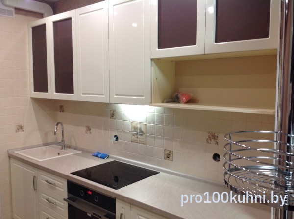 Кухня. Цвет: Белый RAL 9003. Вид: Прямая. Фасад: Крашенный МДФ.