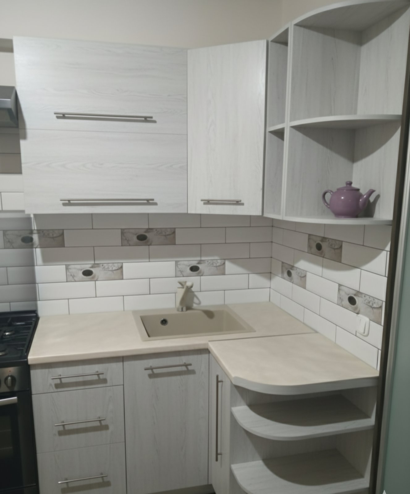 Угловая кухня Классика-2 2,6 метра (ледяное дерево)