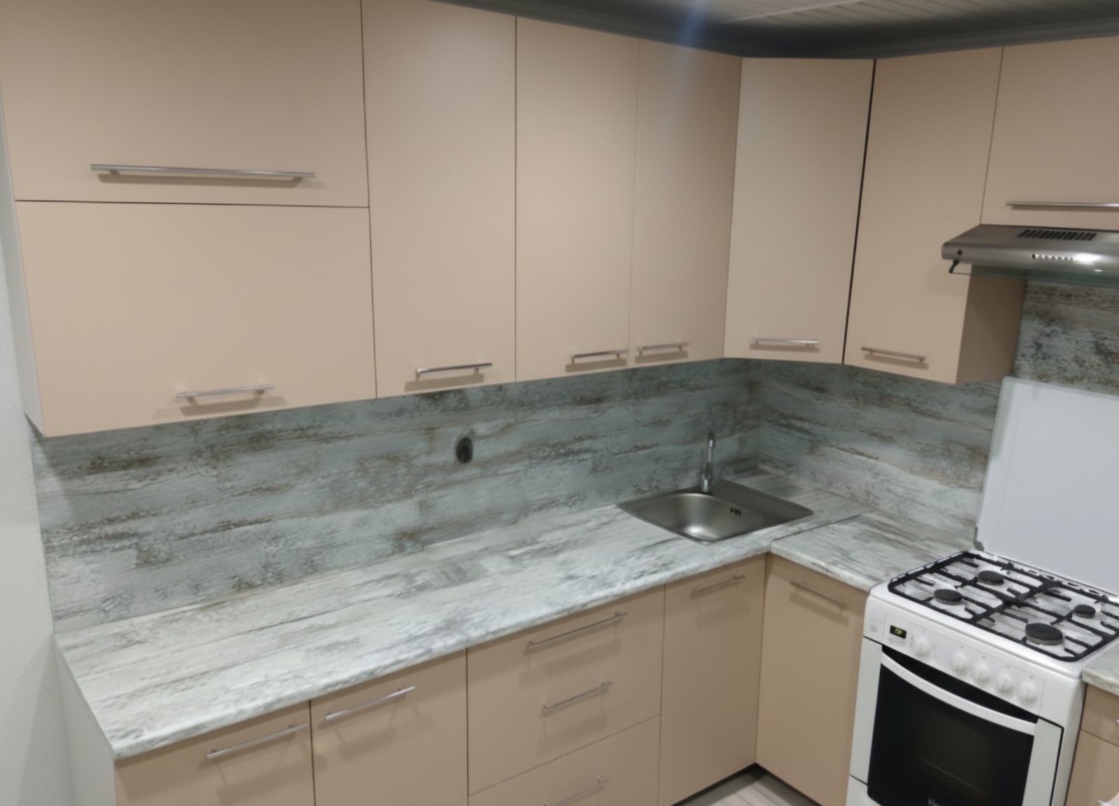 Угловая кухня Скат 3,9 метра (капучино)