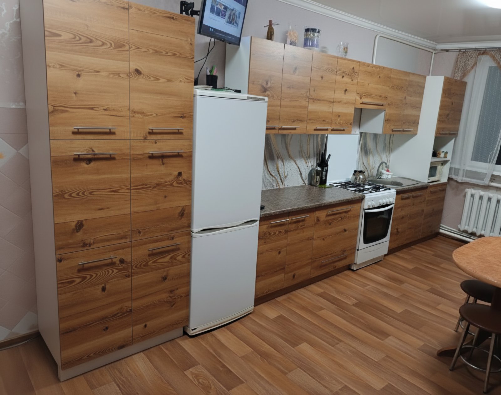 Прямая кухня Нео 4,2 метра (дуб юкон)