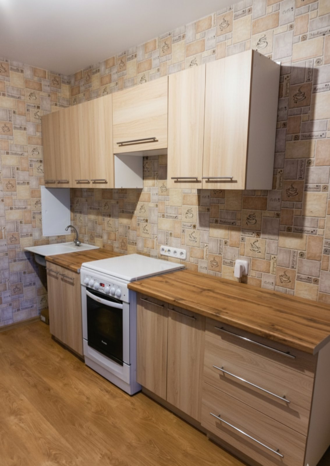 Прямая кухня Плутон 2,9 метра (дуб сонома)