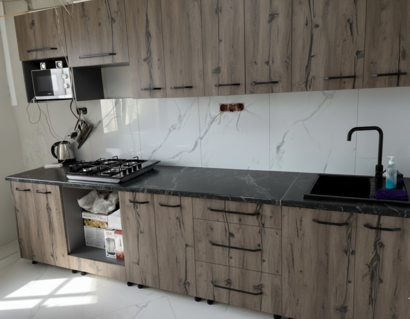 Прямая кухня Комфорт 3,2 метра (сосна джексон)