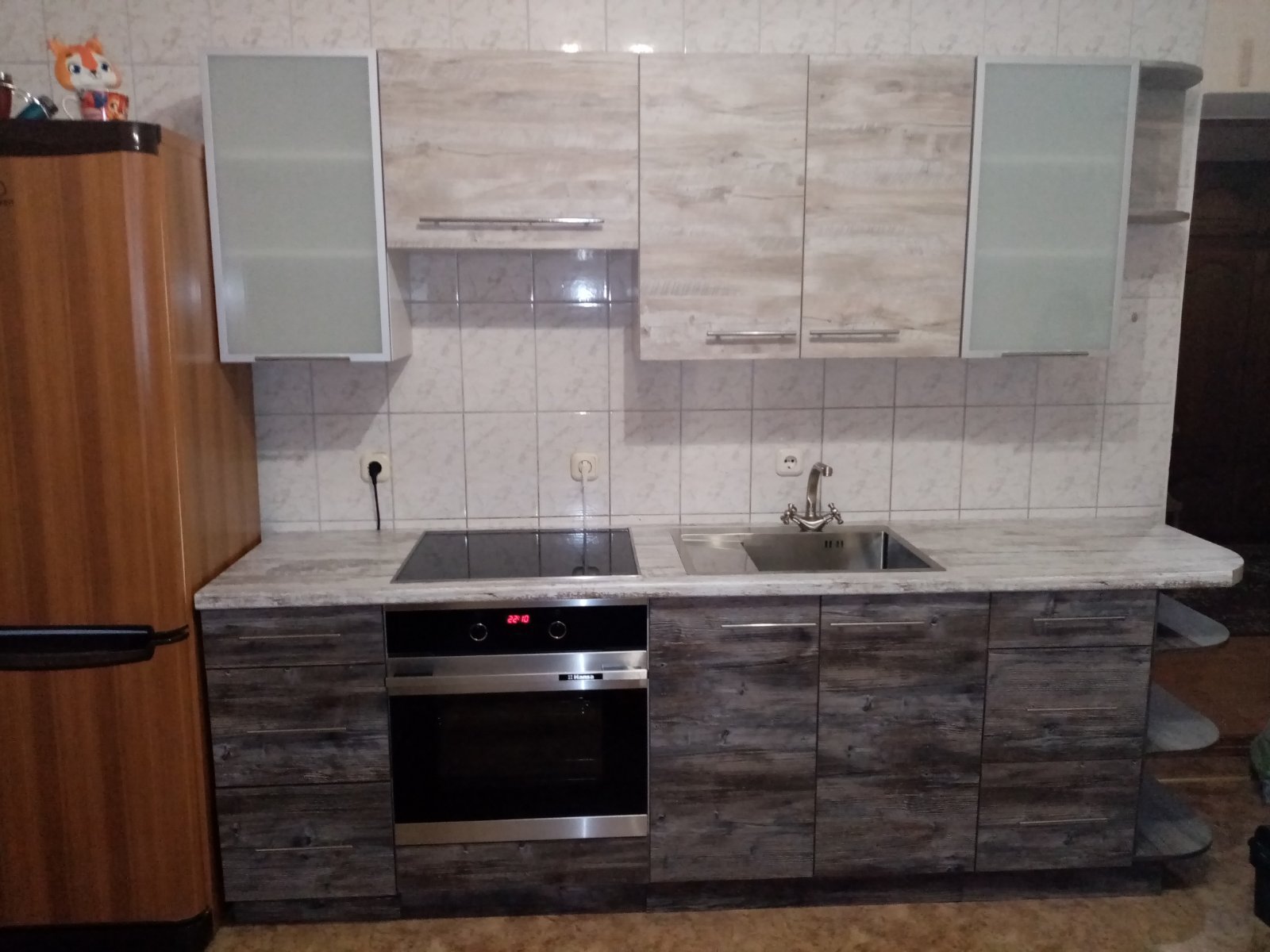 Прямая кухня Минимал 2,5 метра (дуб юкон/сосна джексон)