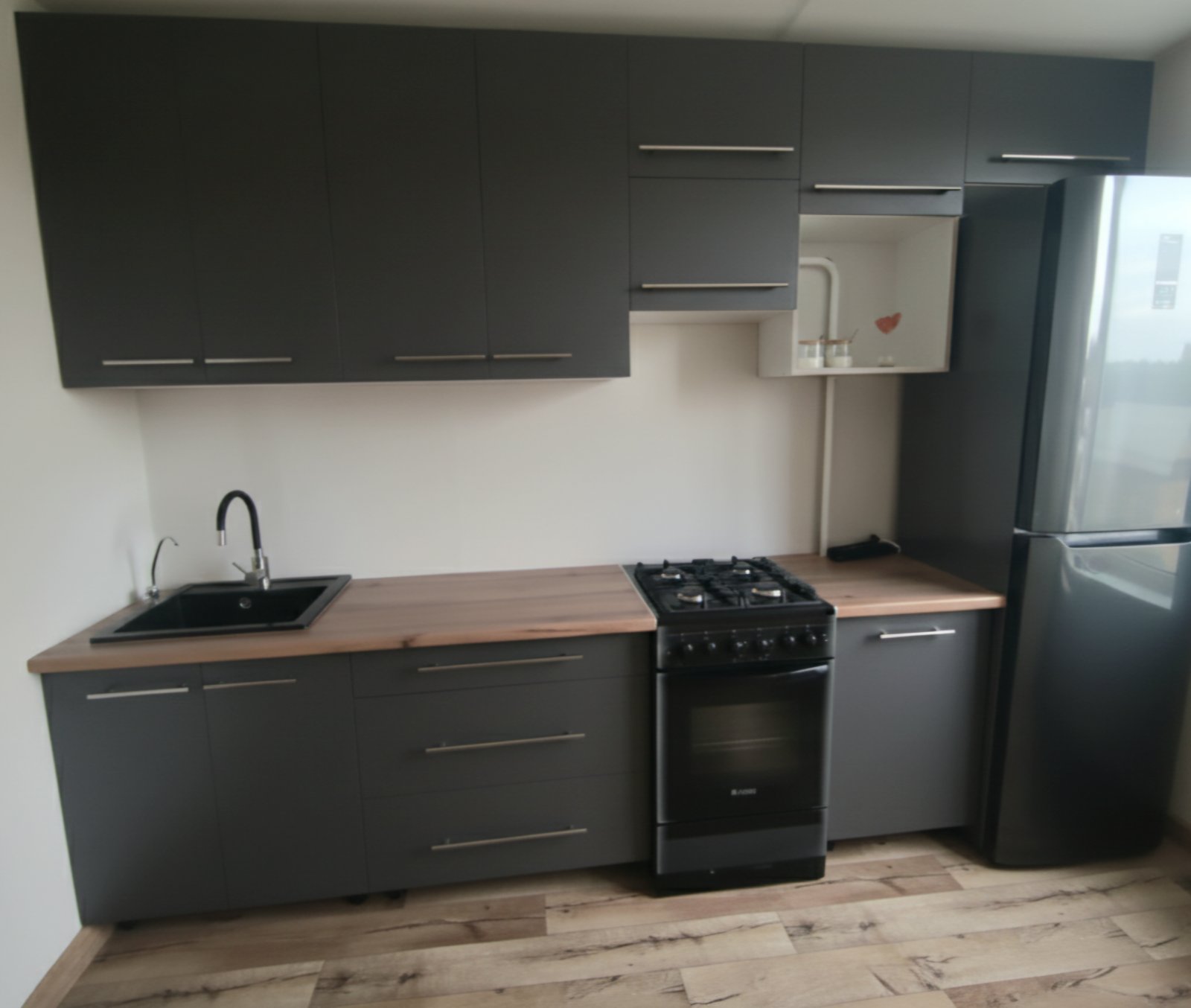 Прямая кухня ПроКрафт 3,1 метра (графит)