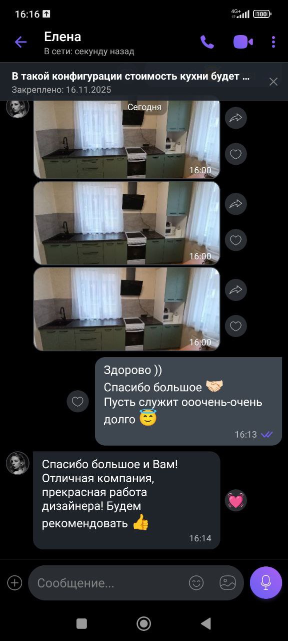 Прямая кухня Гармония 3 метра (зелёный самшит)