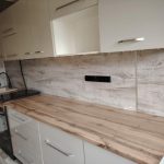 Угловая кухня Городской минимализм 4,8 метра (белый форфоровый оникс)