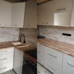 Угловая кухня Городской минимализм 4,8 метра (белый форфоровый оникс)