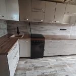 Угловая кухня Городской минимализм 4,8 метра (белый форфоровый оникс)