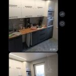 Прямая кухня Ренессанс 2,7 метра (белый глянец/серый шторм матовый)