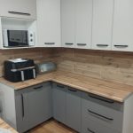 Угловая кухня Шедевр 3 метра (кашемир серый/лен антрацид)