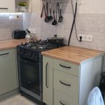 Угловая кухня Шик 4,3 метра (белый/зеленый шалфеевый)