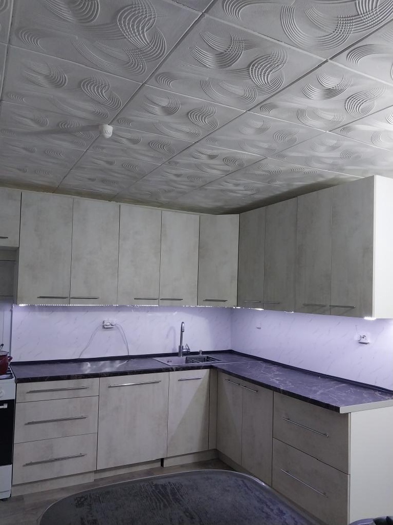 Угловая кухня Стиль Перспектива 5 метров (хромикс белый)