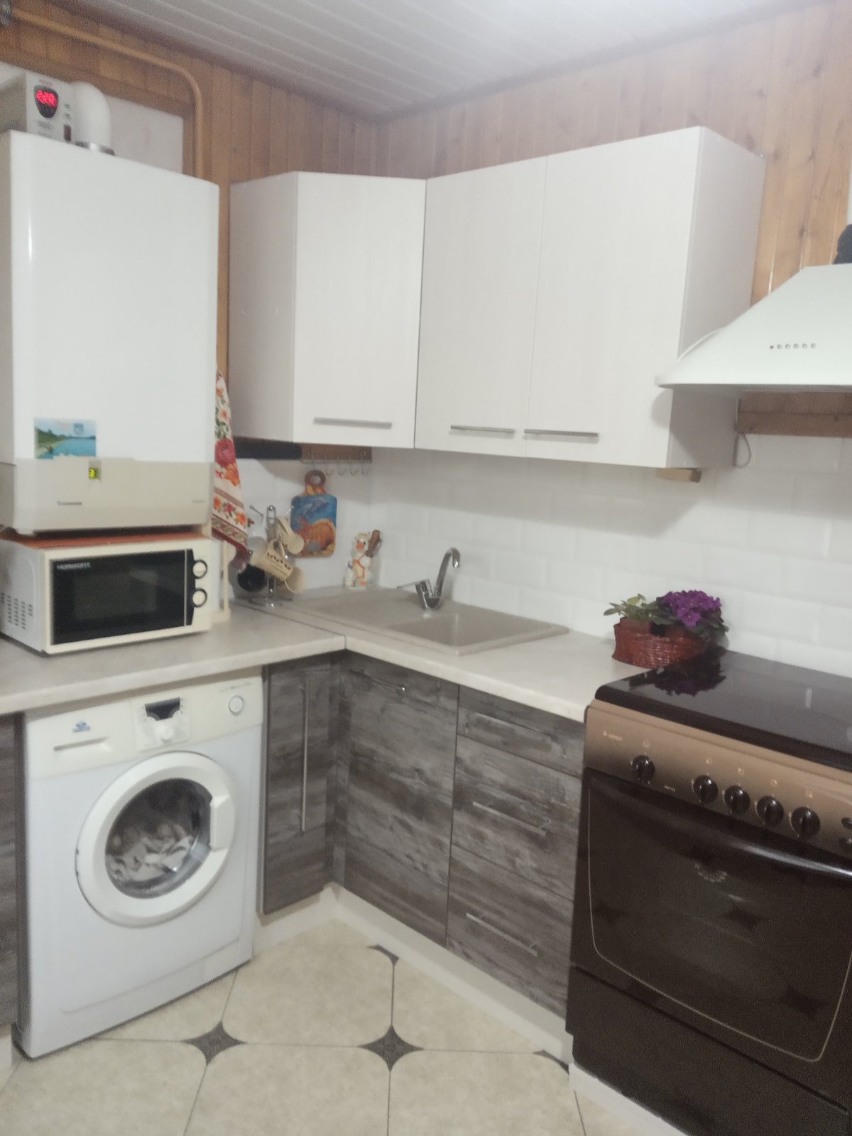 Угловая кухня СтильЛайн 3,2 метра (белый/сосна джексон)