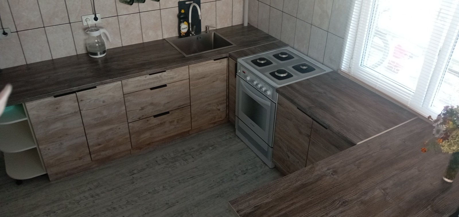 Угловая кухня Брауни 4,5 метра (дуб юкон)