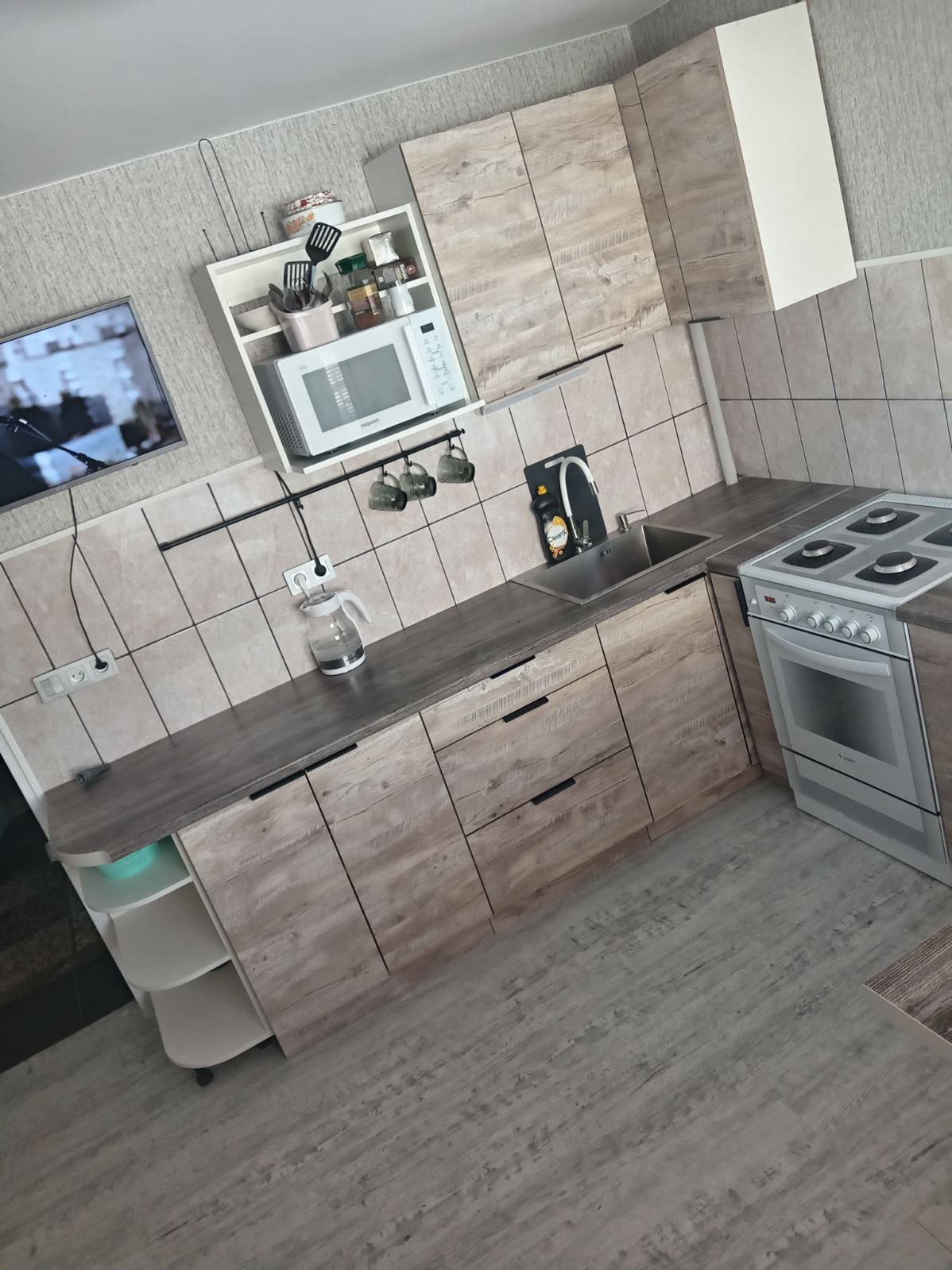 Угловая кухня Брауни 4,5 метра (дуб юкон)
